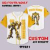 Custom Yellow Robot Baseball Jersey White