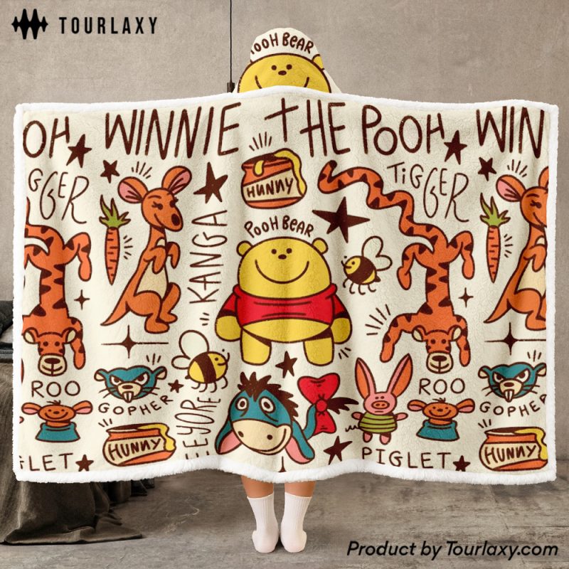 Winie The Pooh Wearable Hooded Blanket v4